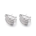 White 925 Silver CZ Earrings 1.69g 7mm Cubic Zirconia Stud Earrings