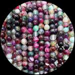 Round Shape Gemstone Red Stripped Agate Green Stripped Agate Natural Loose Bead