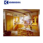 High Modern Solid Wooden Kitchen Design Made Yellow Cabinet, Wooden Cabinet For