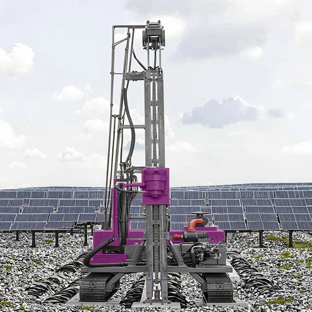 Diesel Solar Pile Driving Machine Highway Guardrail Pile Driving Rig Screw Pile Driver