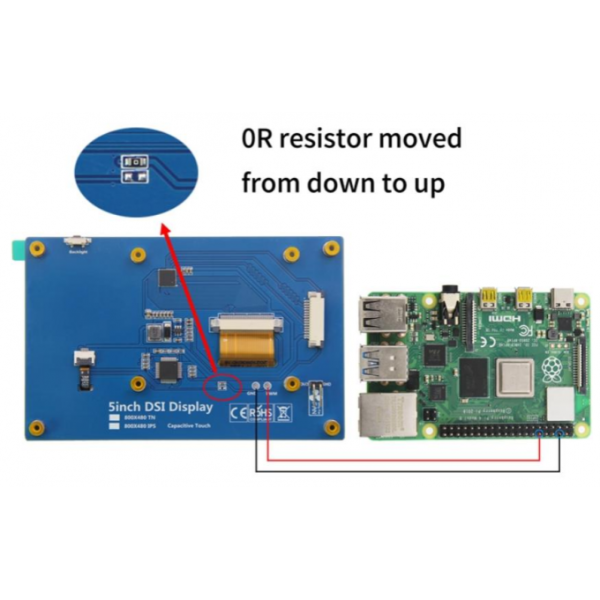 800x480 IPS TFT Screen 5 Inch Raspberry Pi Touch Display YQ84-5DSI