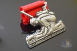 Custom 3D Race Running Awards With 864*38mm Red Ribbon Personalized
