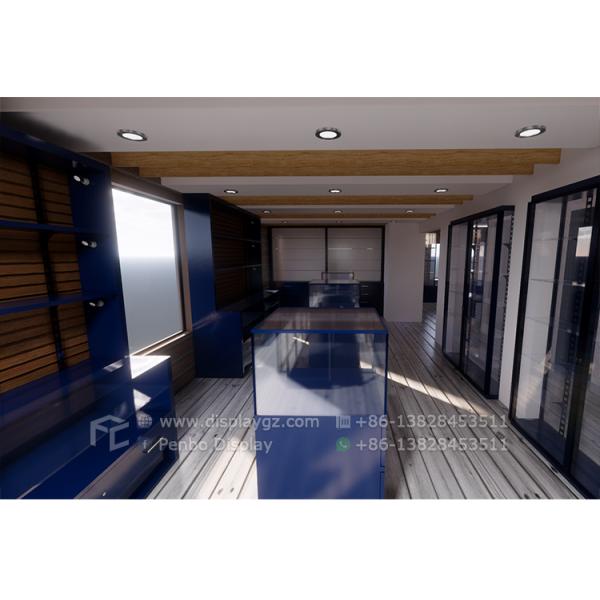 Monomer Design Blue Smoke Shop Furniture 10mm Tempered Glass