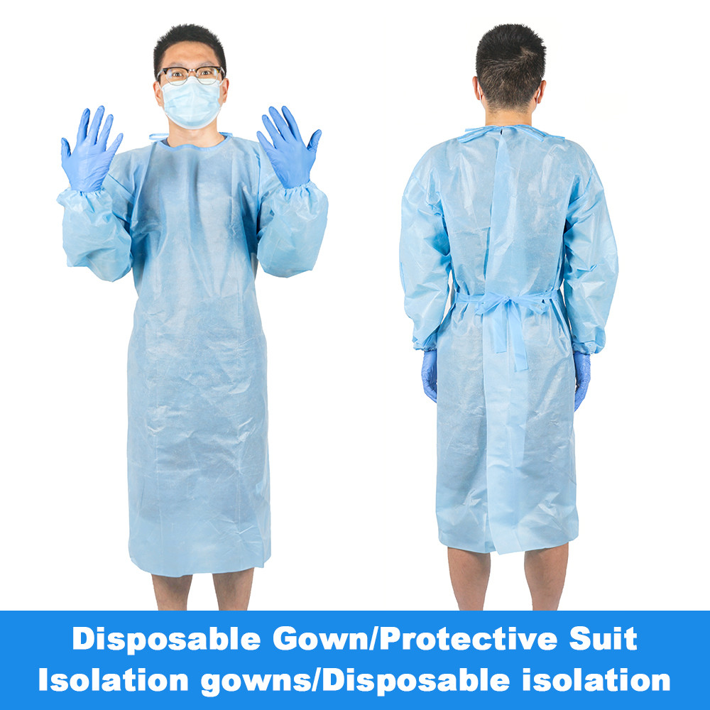 Non Woven Blue Color Non Woven Sterile Isolation Visitor Disposable Dressing Gowns