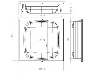 Wholesale 210.8*200.1*49.8mm Square Basket Pocket For Benier Overhead Proofer from china suppliers