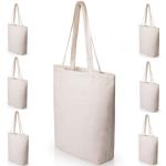 Plain White Cotton Beach Bag Promotional Square Sundry Easy Cleaning