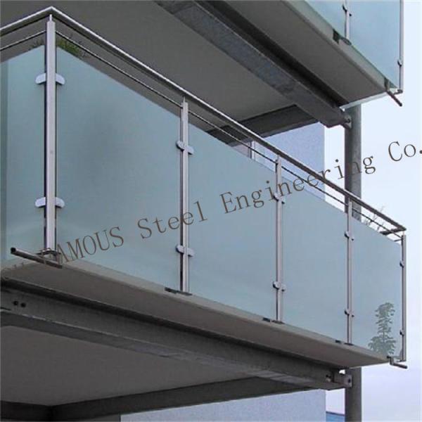 Safety Residential Handrail Glass Balustrade , ISO 3834 frameless glass balcony