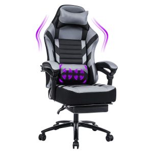 Customized Color Gaming Chair with Footrest 400lb Memory Foam Adjustable Tilt Back Angle