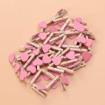 Mini Wooden Clips Clothespins Crafts with Hearts for Wedding Party Valentines