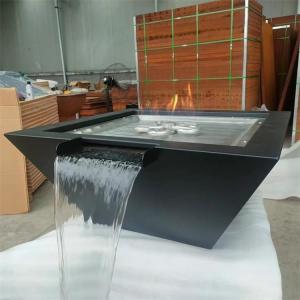 China 600mm Decorative Square Pool Gas Fire Water Fountain For Swimming Pool on sale