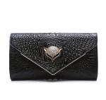 2016 new leather female fox head inlay diamond evening bag clutch leather clutch