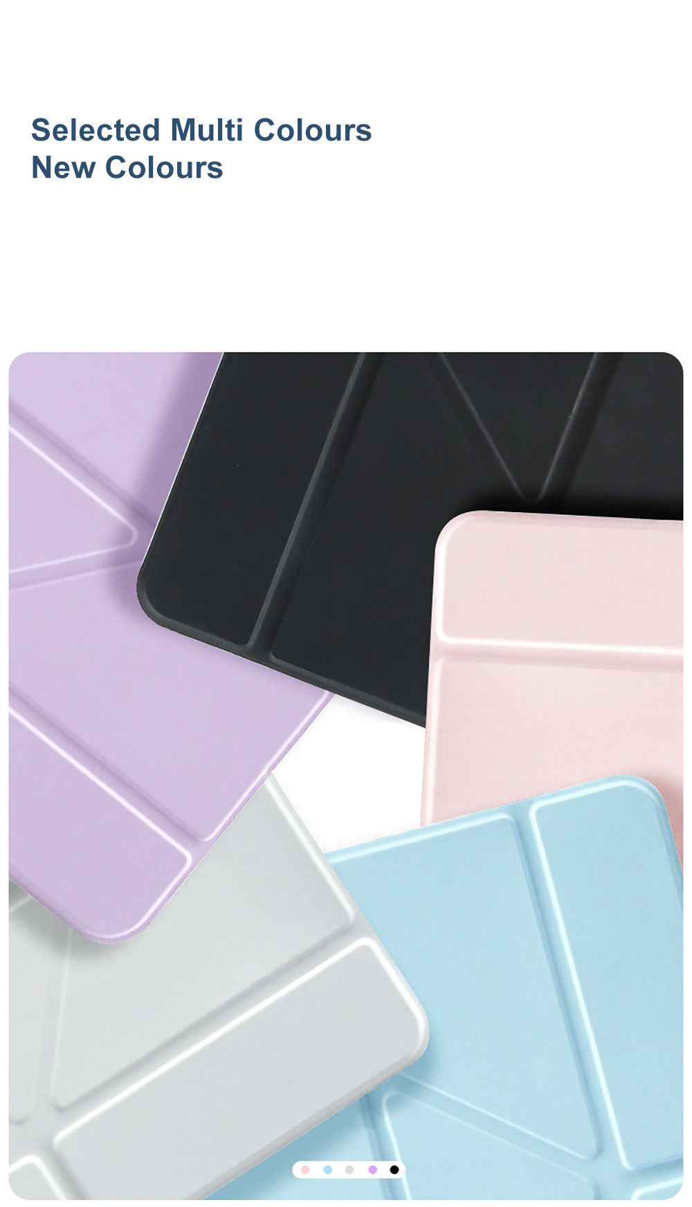 Laudtec Pbk240 Removable Pen Slot Tablet Case Pure Colour Candy Simple Clear Back Cover Skin Friendly for Ipad Air Pro 11