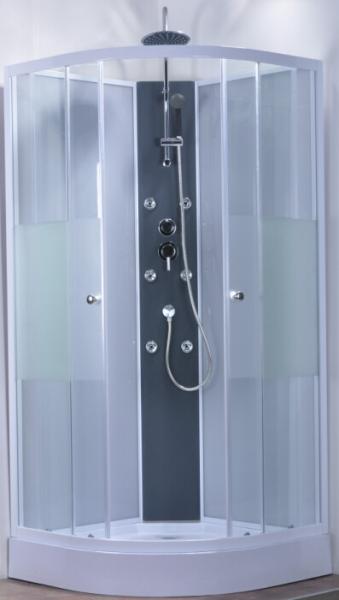 Popular White ABS Tray Corner Shower Stalls , Circle Quadrant Shower Cabin