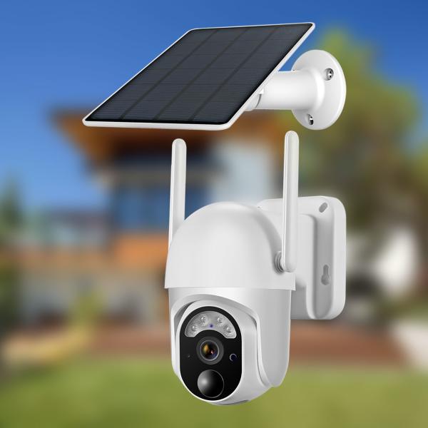 2K 4MP PTZ Solar Surveillance Camera Outdoor Battery Powered IP65 Waterproof