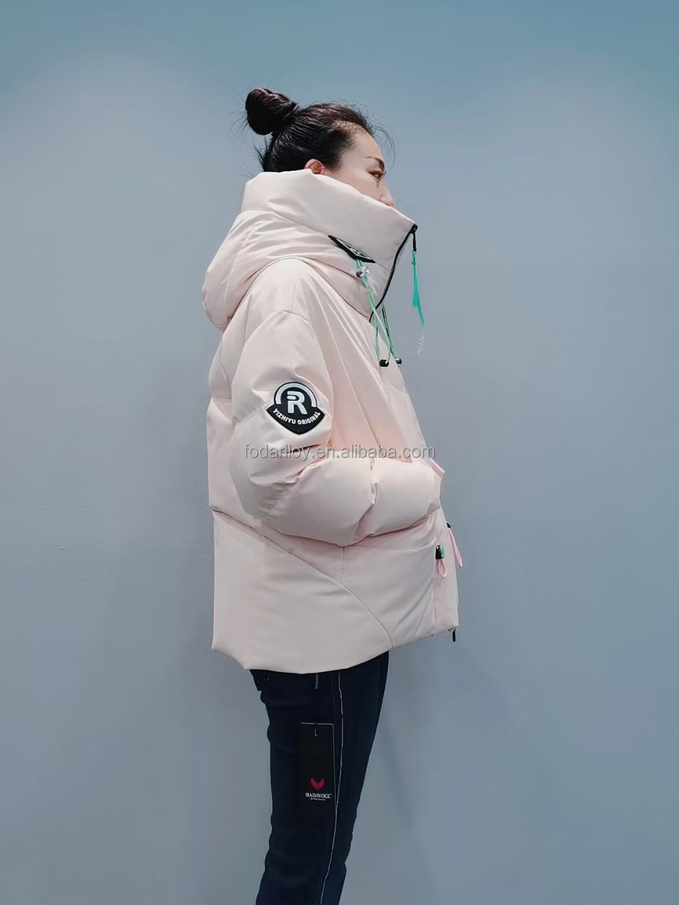 FODARLLOY F22531 Beige Ladies Warm Hooded Cotton-padded Clothes Women Slim Long Winter Jackets Women Coats