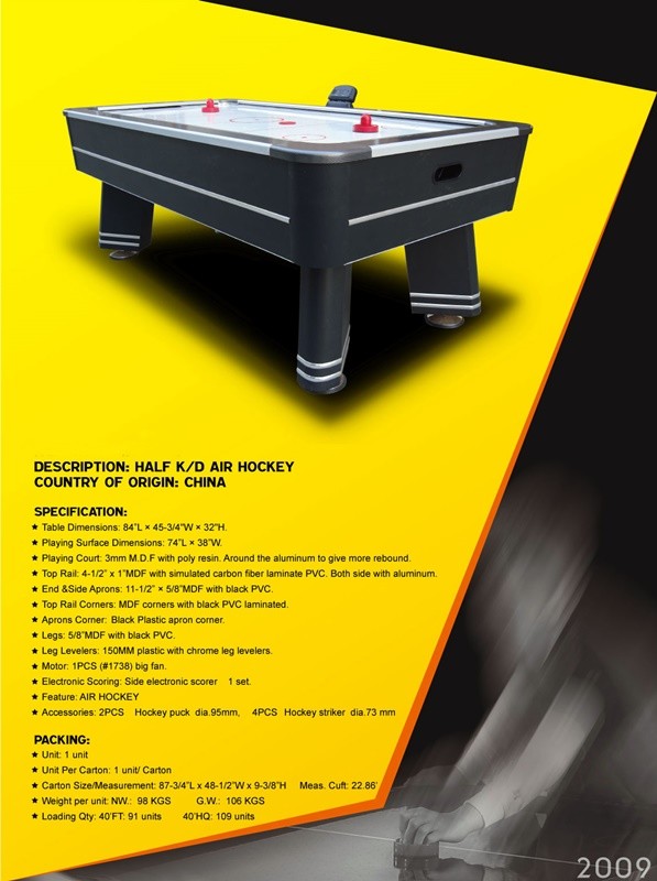 High Level Air Hockey Game Table Electronic Scoring Aluminum Top Rail For Ice Playing
