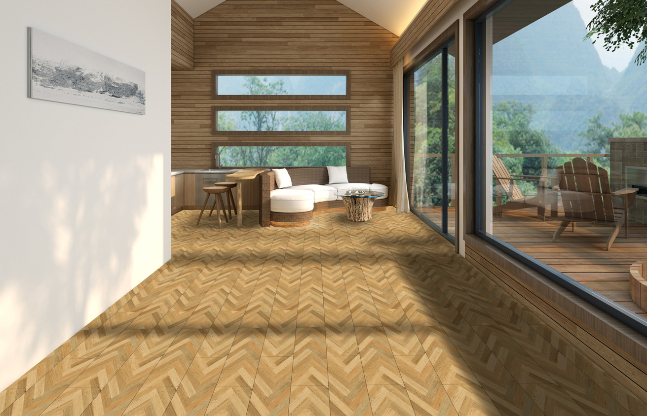 Herringbone Chevron Grain Stone SPC Rigid Vinyl 1220X183mm GKBM Greenpy GL-W7229-1