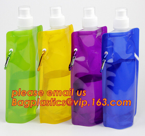 Promotional Customized Foldable Water Bottle Bag,Eco-Friendly Customized Foldable Plastic Flexible Drinking Water Bottle