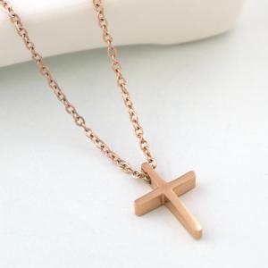 Wholesale Rose gold necklace with Stainless Steel, Cross necklace, Cross Pendant Necklace from china suppliers