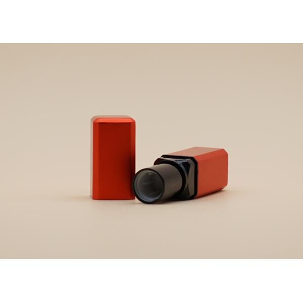 Square Shape Matt Red Lip Balm Tubes 4.5g With Glossy Black Inner Bottle