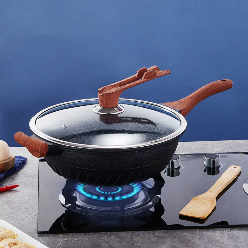 Hot Selling Maifan Stone Coating Saute Pans Aluminum Frypan Non Stick Deep Frying Pan With Lid