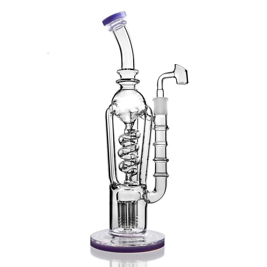 Custom 9" Borosilicate Glass Smoking Water Pipe 5.0mm Or 7.0mm Hand Blown