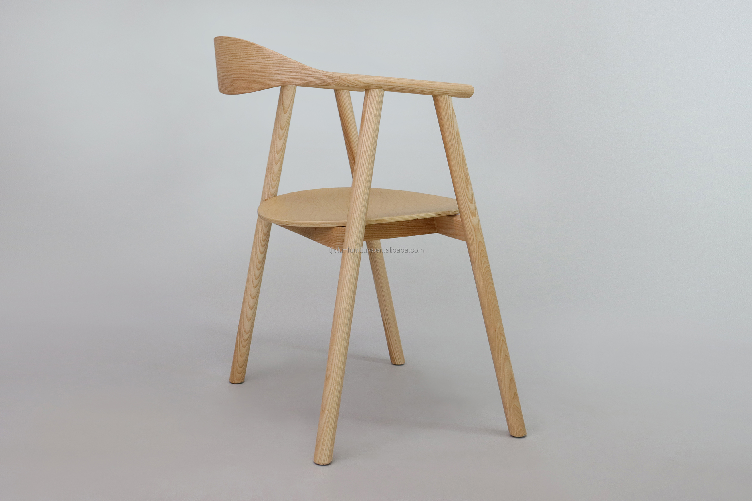 Fully Assembled High Back Solid Ash Wood Dining Chair for Home Furniture in Modern Restaurant