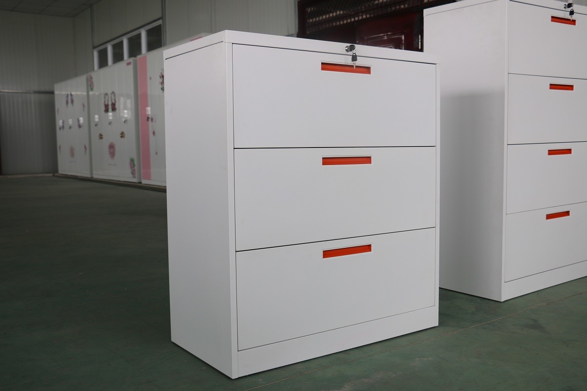 Assembled Spcc 3 Drawer Lateral File Cabinet Modern Style