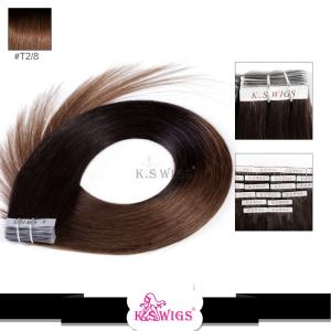 Wholesale Wholesale Perfect Quality 100% 2Tones remy Ombre color Indian thick Tape on Human hair extensions from china suppliers
