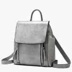 Lady'S Two Layer Cowhide Oil Wax Leather Backpack