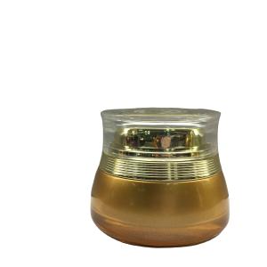Wholesale Luxury Round Face Moisturizer Glass Jar 50g MSDS Cosmetic Jars With Gold Lids from china suppliers