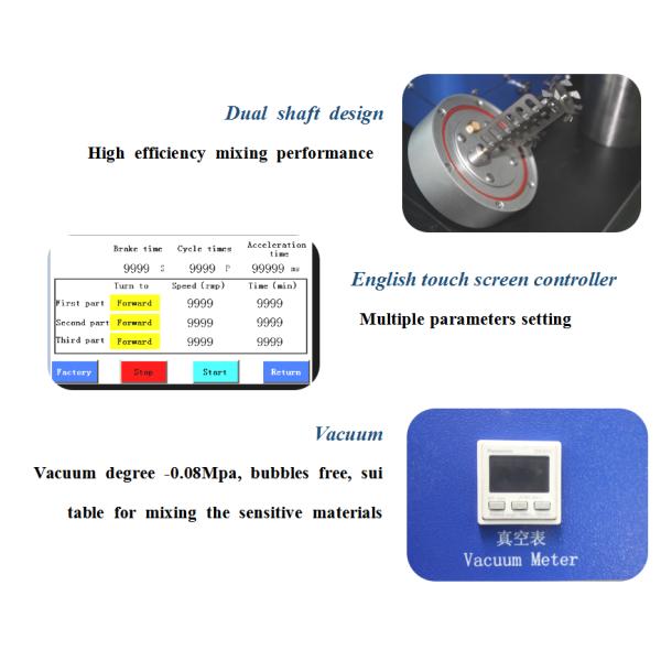 500ml Compact Dual Shaft Planetary Vacuum Mixer For Battery Electrode Preparation