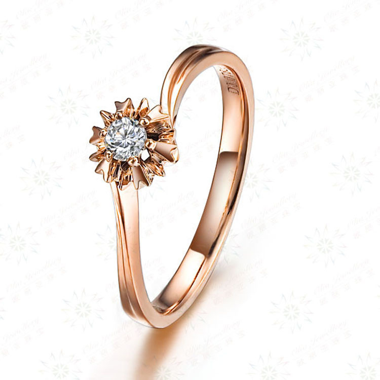 High Quality 18K Rose Gold Diamonds Engagement Ring for Women (GDR002)