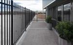 Powder coated tubular steel fence
