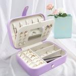 Portable Square Mini Jewelry Travel Case Rings Earrings Necklace Wedding Party