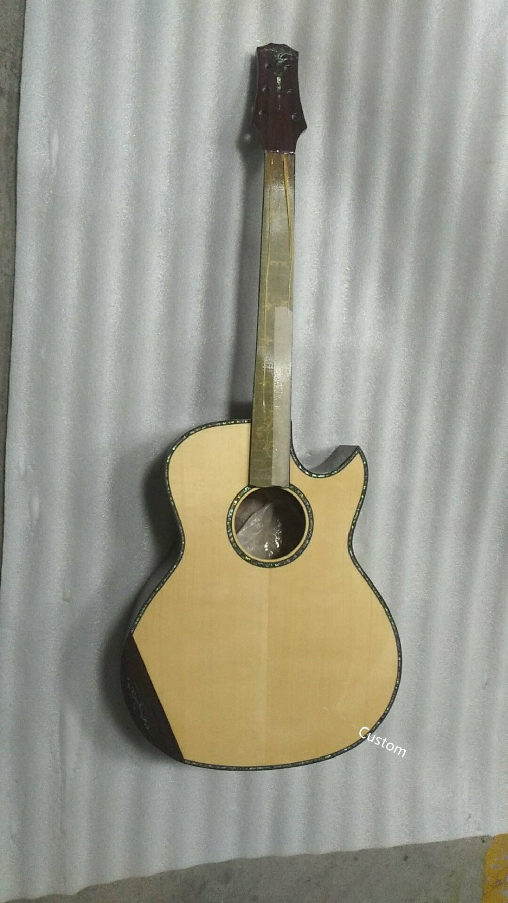Handmade guitar AAAA all solid wood customize cocobolo guitar single cut design acoustic electric guitar