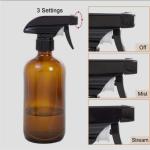Odorless 8oz Amber Glass Trigger Spray Bottle , CE Amber Glass Bottle With Spray