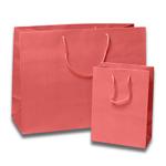 Pink High Gloss Jewelry Gift Bags with Rope Handle / Logo Printed