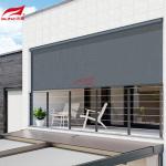Electric Windproof Motorized Zip Track Blinds Polyester UV Coating