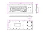 PS2 5VDC IP65 Waterproof Metal Keyboard With Trackball Mouse