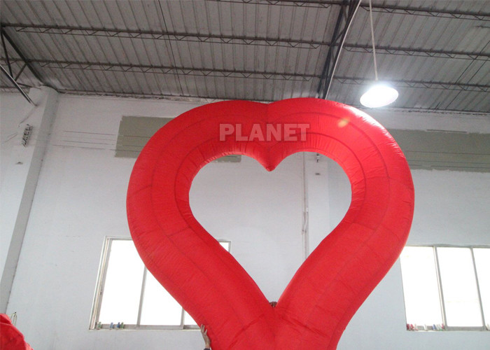 Party LED Lighting Inflatable Advertising Balloon Red LOVE Heart