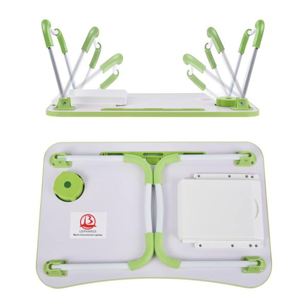 Foldable Lap Desk Bed Tray with Cup Holder and Product Dimensions 15.7"D x 23.6"W x 11"H