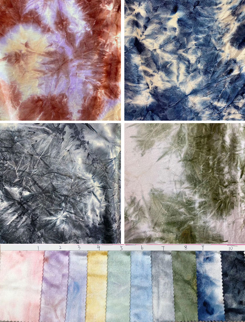57 inch Polyester Velvet Velour Fabric Tie Dye Velvet Fabric Floral Printed