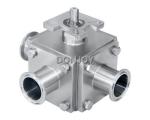 Sanitary Ball Valve Aluminum pneumatic actuator three-way non-retention L type