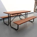 Steel And HDPE Recycle Plastic Wooden Outdoor Park Picnic Table 8 Seats