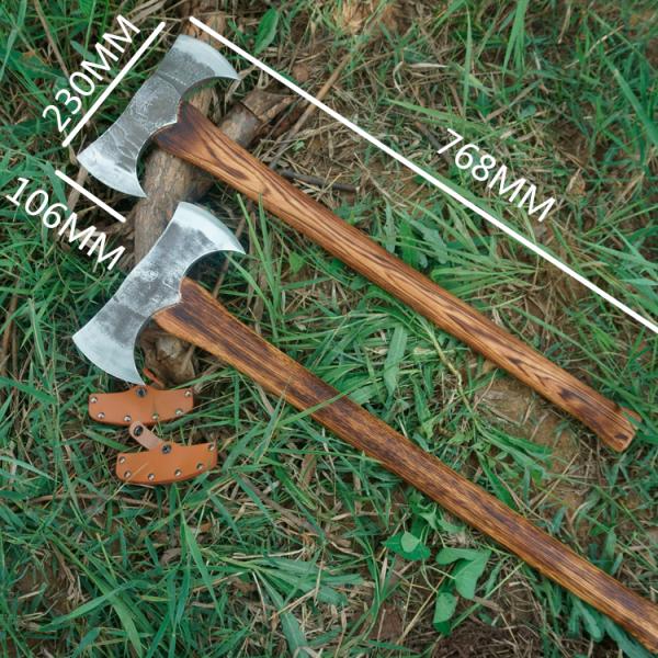 3.5LB Size Forged Steel Materials Double Bit Axe With Carbon Color Hickory Handle And Sharp Blade