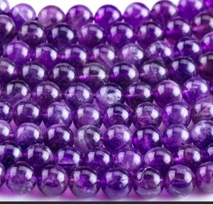 China Dark Amethyst Semi Precious Stone Beads Loose Gemstones For Jewelry Making on sale