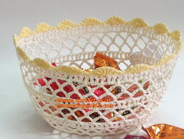 Handmade Craft Stiffened Cotton Crochet Home Decorative Candy Basket Baby Photo