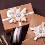 Yama ribbon stock classic light brown chocolate grosgrain ribbon roll for gift