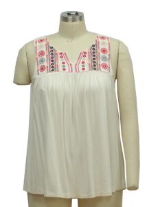 Wholesale National Flavors Embroider Ladies Tank Tops Loose Fitting Camisole Tops Soft from china suppliers